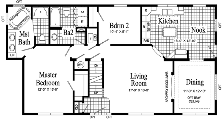 Augusta Model HP103-A Main Floor - Floor Plan