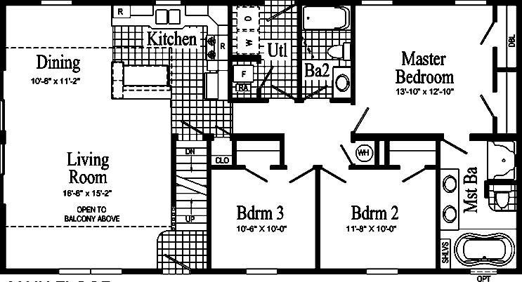 Baycrest Model HP107-A Main Floor - Floor Plan