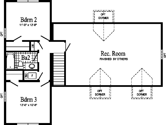 Ridgefield Model HK101-A Second Floor - Floor Plan