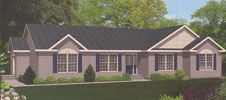 Artist's Rendering of The Berwick Ranch Modular Home (Pennwest Homes Model: HT102-A)