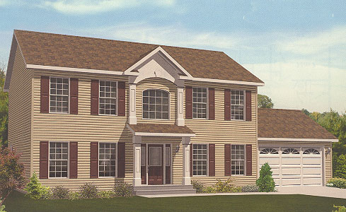 Artist's Rendering of The Bennington Two Story Modular Home (Pennwest Homes Model: HS107-A)