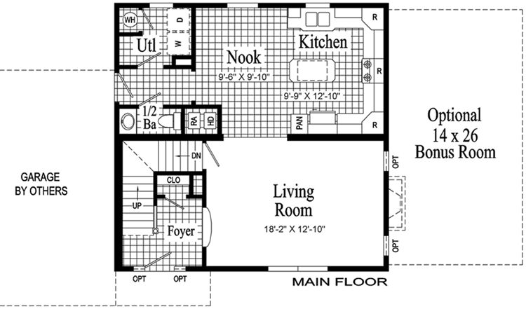 Bedford Model HS103A Main Floor - Floor Plan