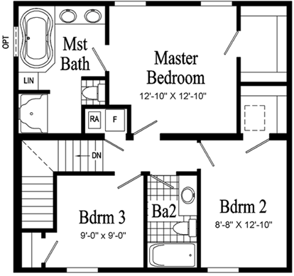 Bedford Model HS103-A Second Floor - Floor Plan