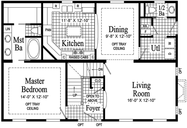 Bennington II Model HS117-A Main Floor - Floor Plan