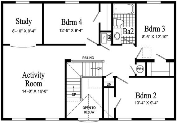 Bennington II Model HS117-A Second Floor - Floor Plan