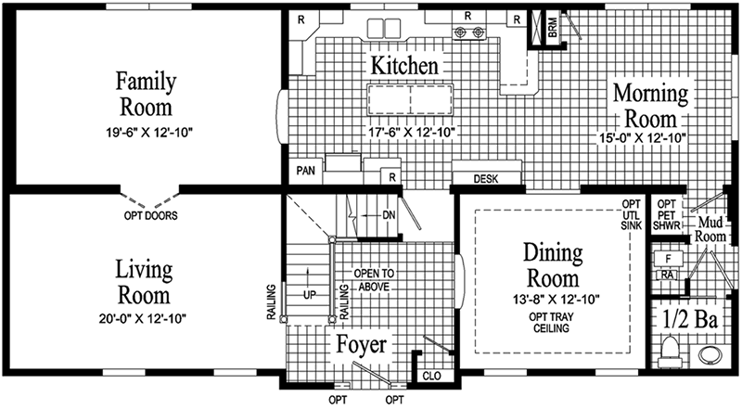 Hamilton Model HS106-A Main Floor - Floor Plan