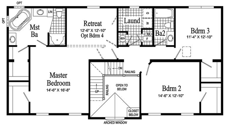 Hamilton Model HS106-A Second Floor - Floor Plan