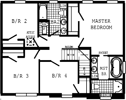 Harrington IV Model HS162-A Second Floor - Floor Plan