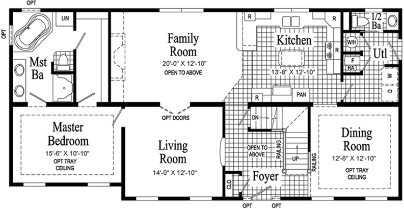 Lexington II Model HS115-A Main Floor - Floor Plan