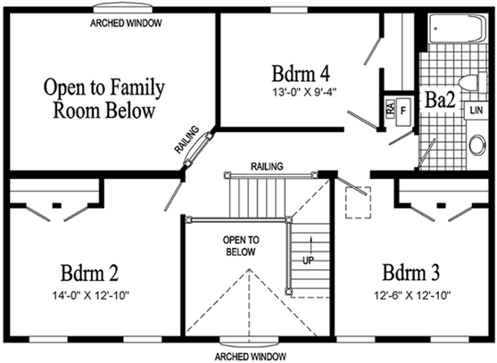 Lexington II Model HS115-A Second Floor - Floor Plan