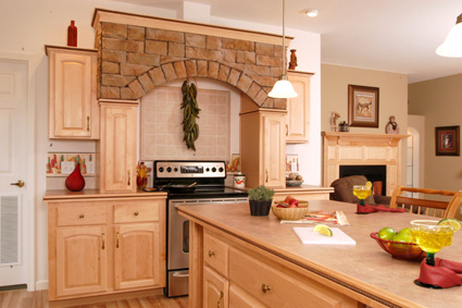 Colony Homes WW682-A Kitchen With Stone Hearth Range